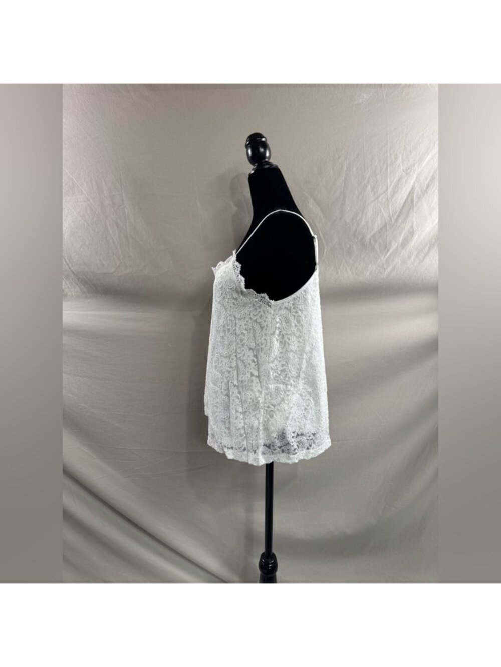 Boho Lace Spaghetti Strap Cami Top White - Picture 8 of 9